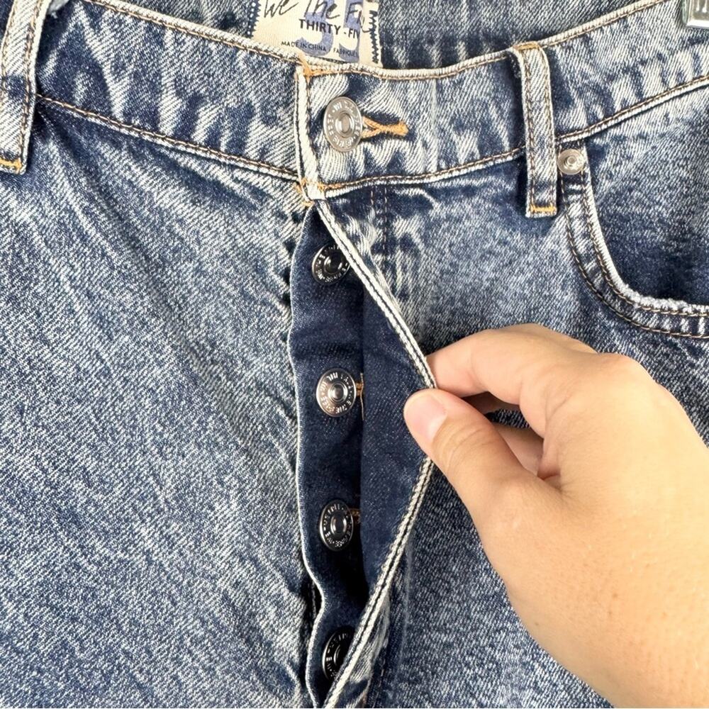 NWT FP We The Free Georgine CRVY Distressed Mom Jean in West End Blue Plus Sz 35 - Picture 8 of 15